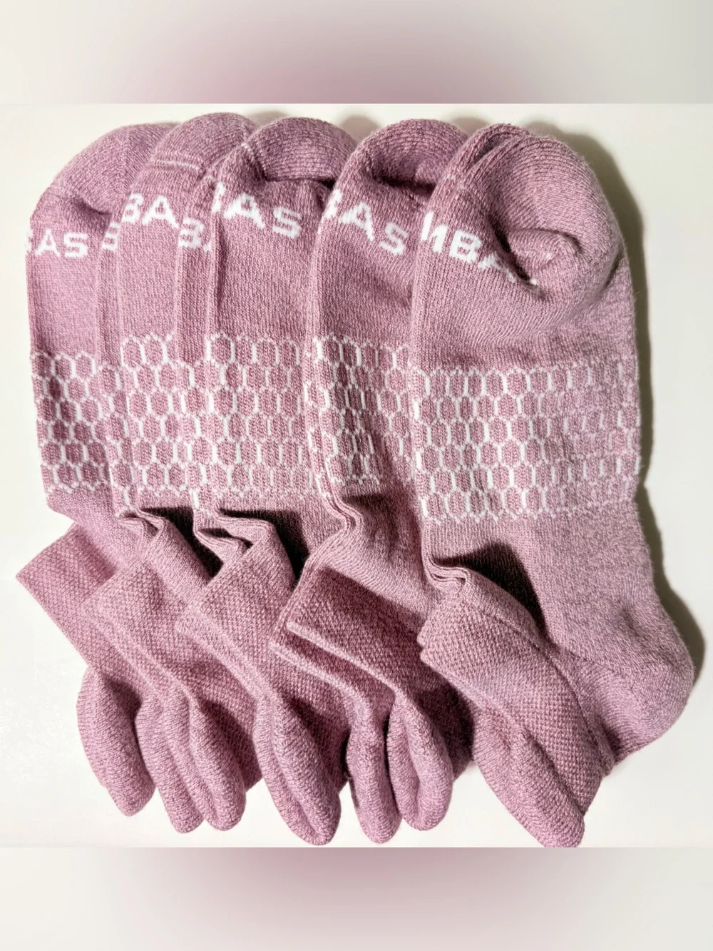 Bombas 5 Pack Mauve Purple Cushioned Ankle Socks Size M